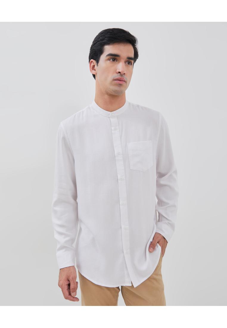 AMK Kemeja Polos Pria Lengan Panjang SHG Jordan Ls White