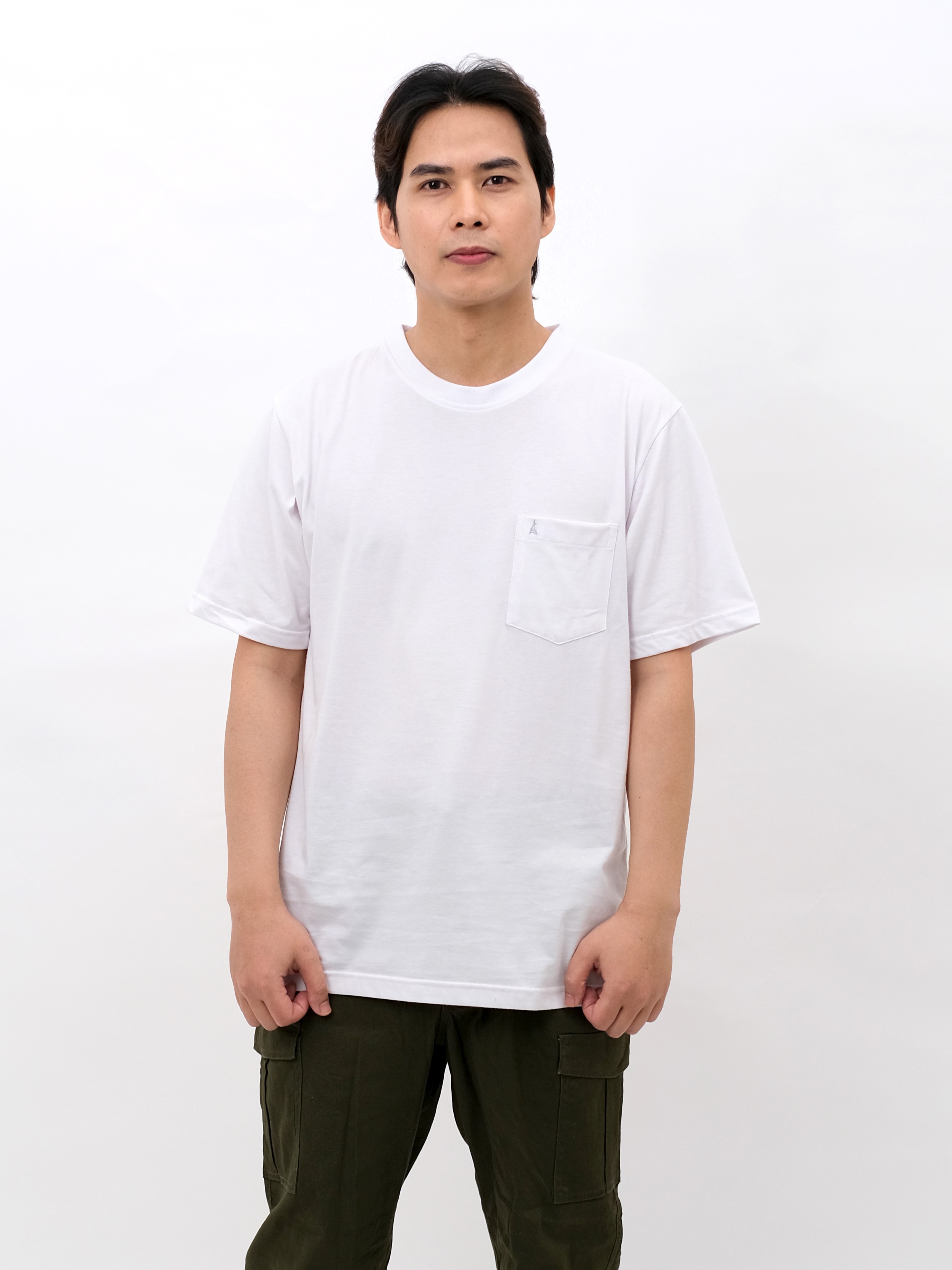 Andre Michel Kaos Oblong Putih Kantong 3430