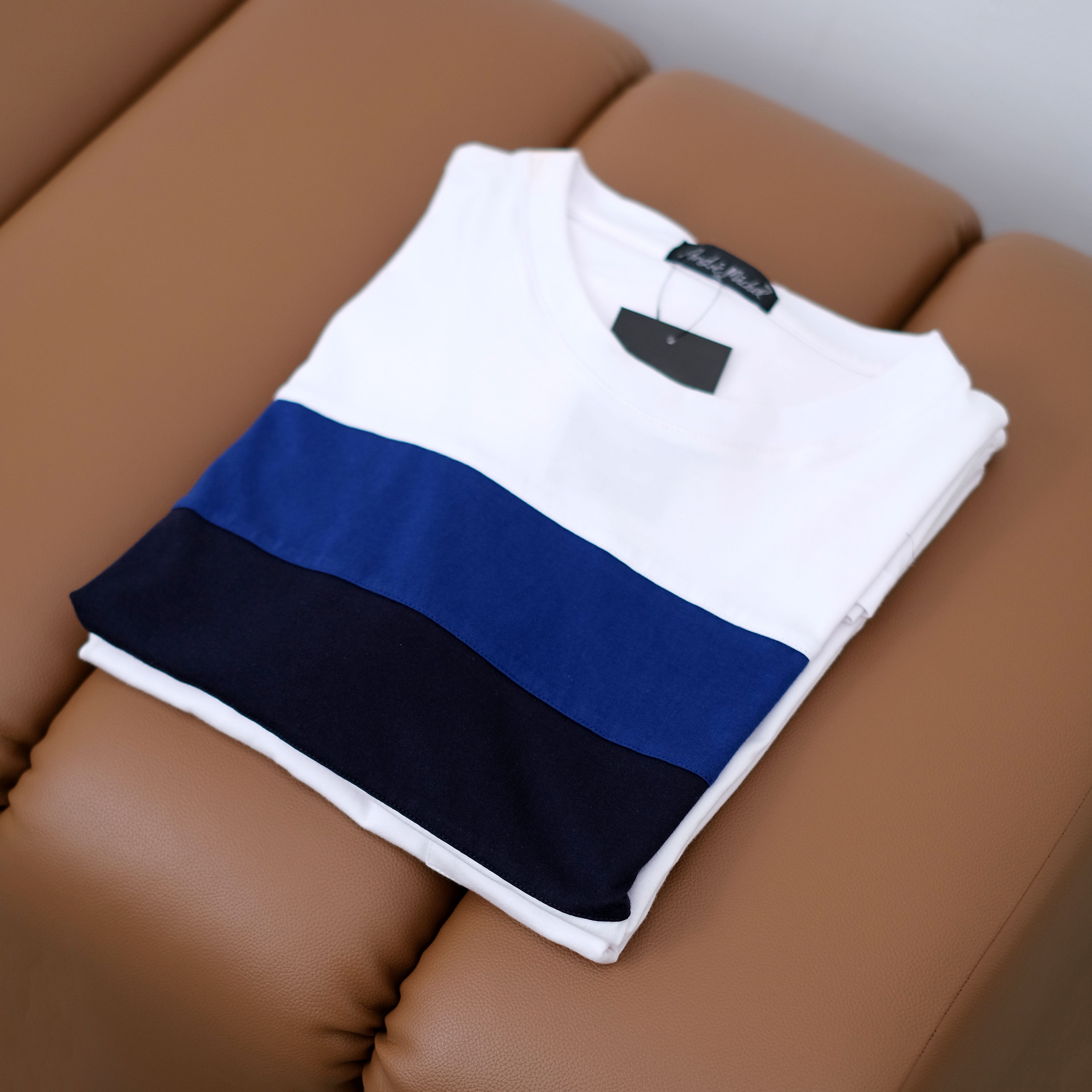 Andre Michel Kaos Oblong Putih Sambung Warna 3431