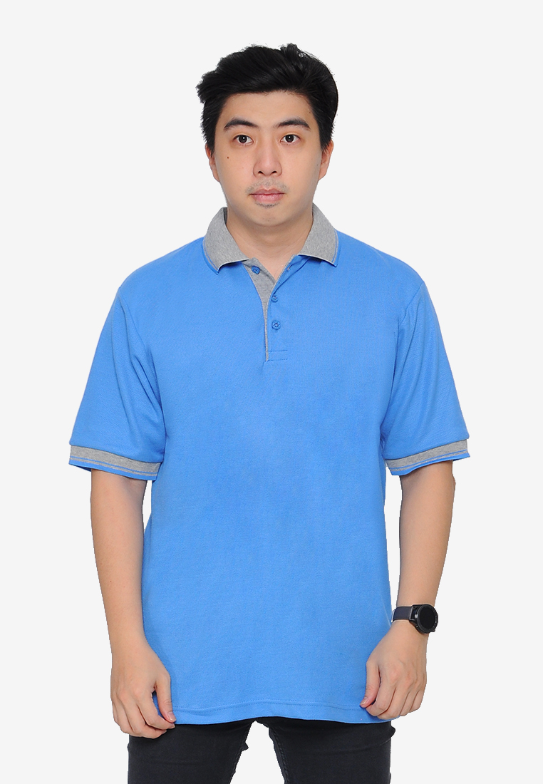 Andre Michel Kaos Polo Shirt Lengan Pendek Kerah Abu Biru BCA 933-52