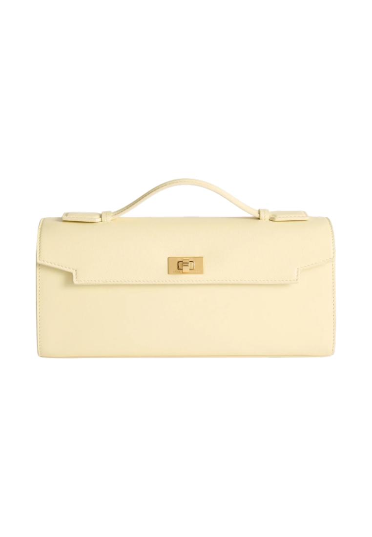 Anya Hindmarch Mortimer Clutch Calf Leather Butter Yellow