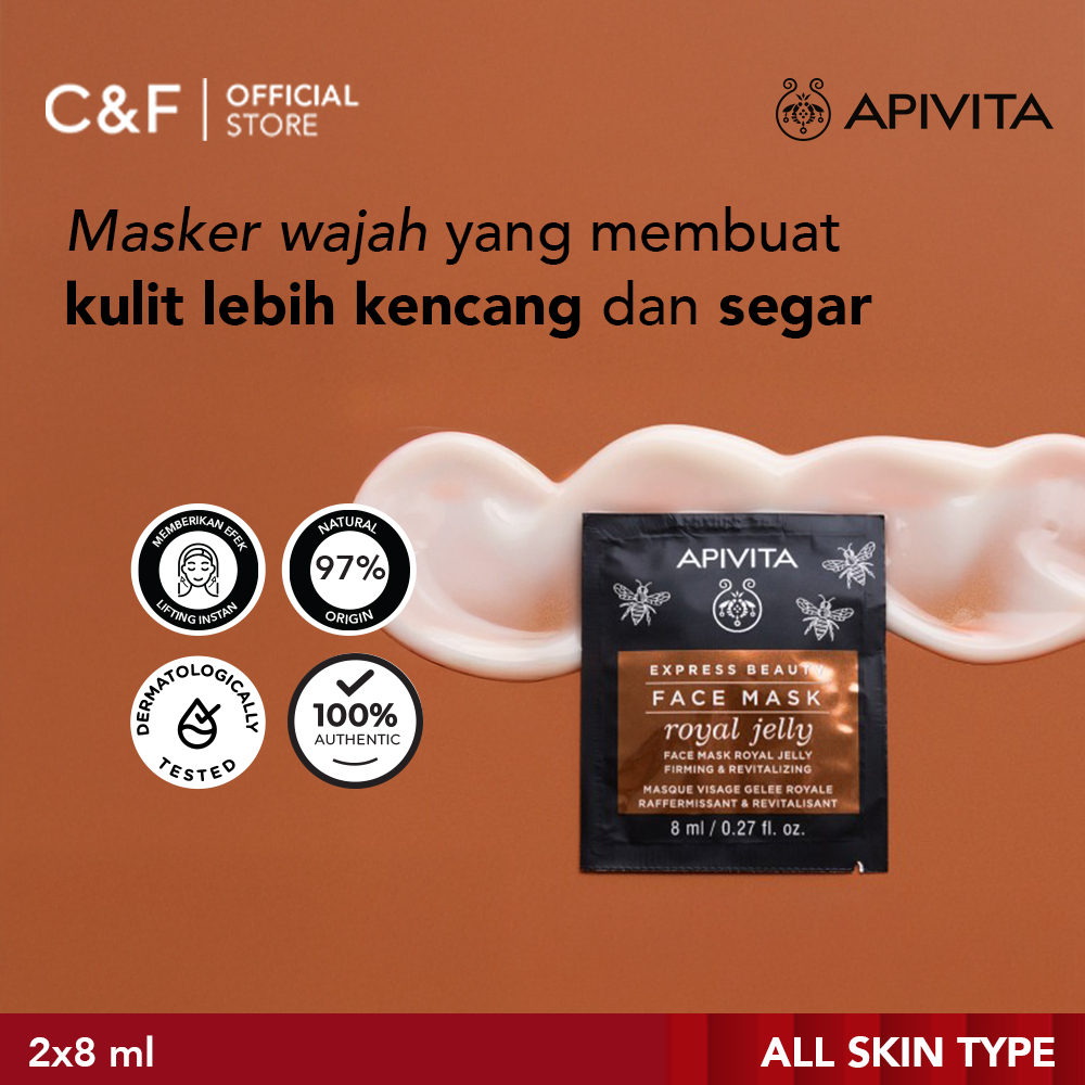 Apivita Express Beauty Face Mask With Royal Jelly, Firming And Revitalizing 2X8 ml | Masker Wajah An