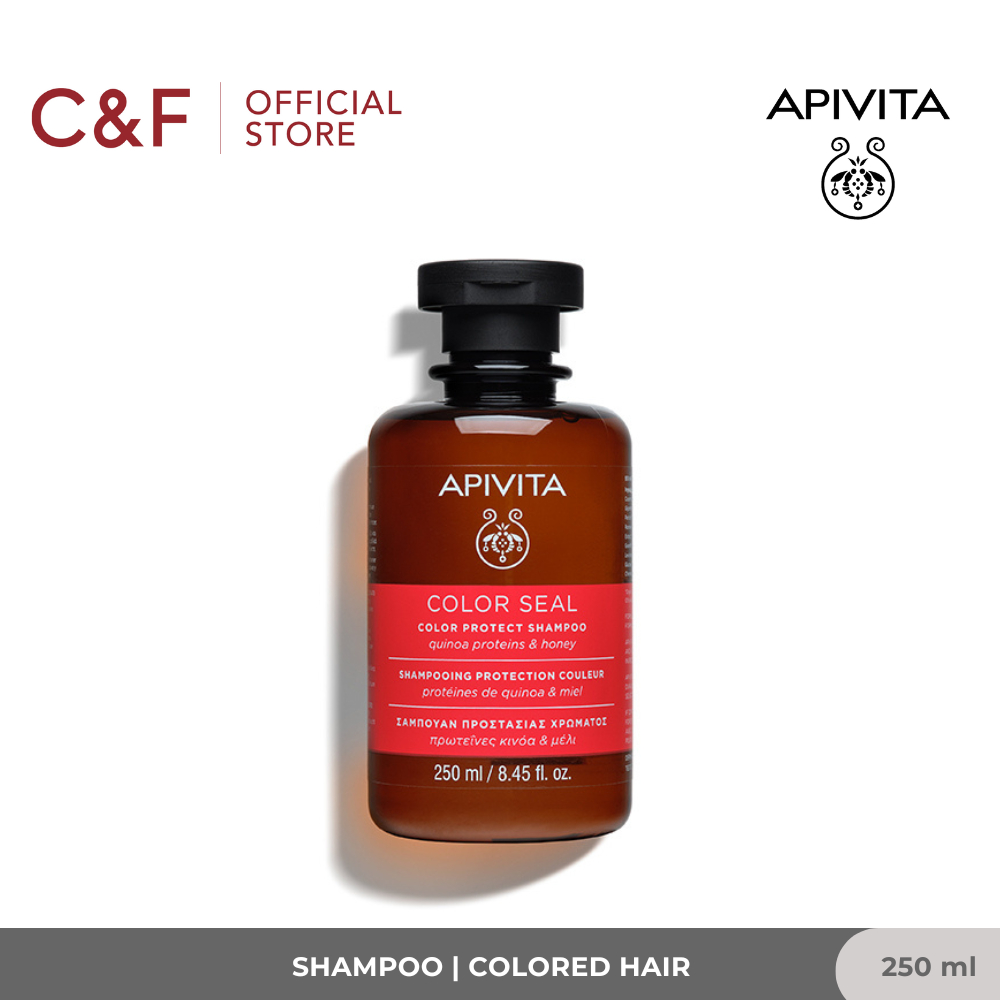 Apivita Color Seal Color Protect Shampoo 250 ml | Sampo Natural Non SLS Quinoa Protein dan Madu untu