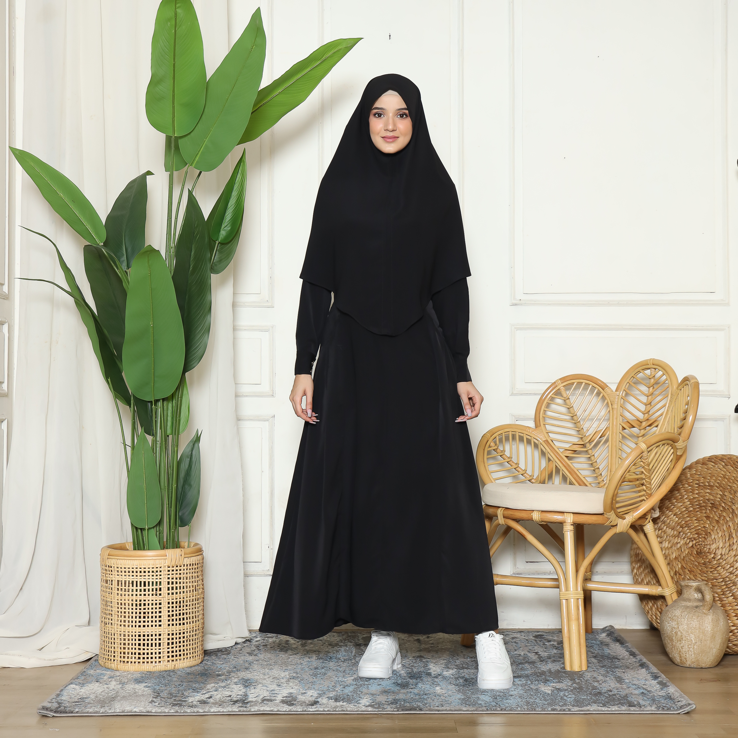 Arafah Gamis Abaya Hitam Wanita Abaya 01 Black