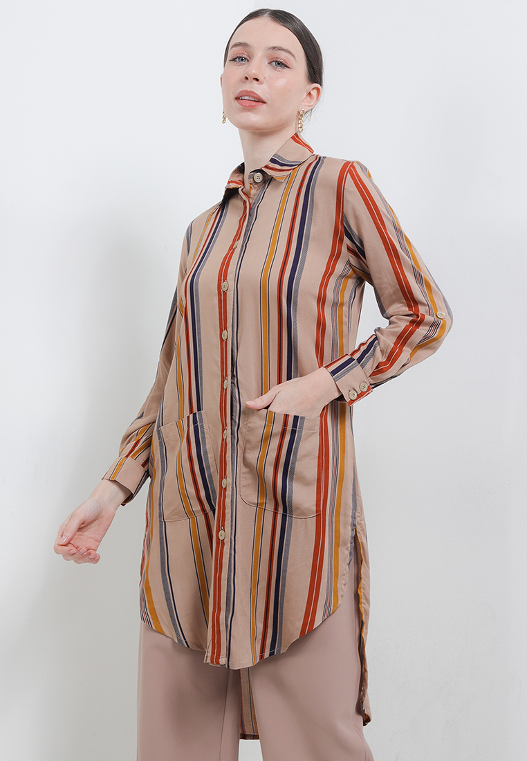 ARJUNA WEDA Tunik Motif Garis