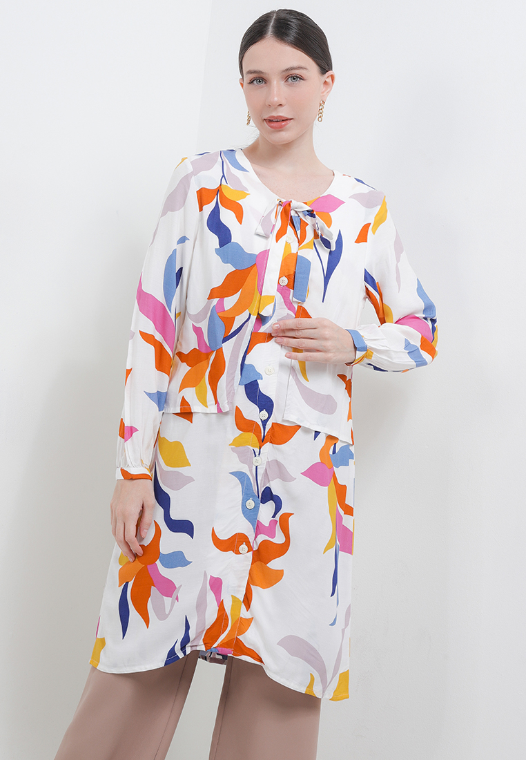 ARJUNA WEDA Tunik Motif Bunga Abstrak