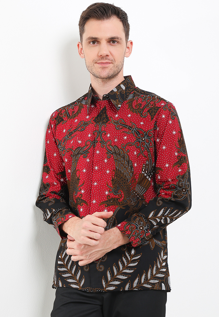 ARJUNA WEDA Kemeja Body Fit Batik Blarak Sasirangan