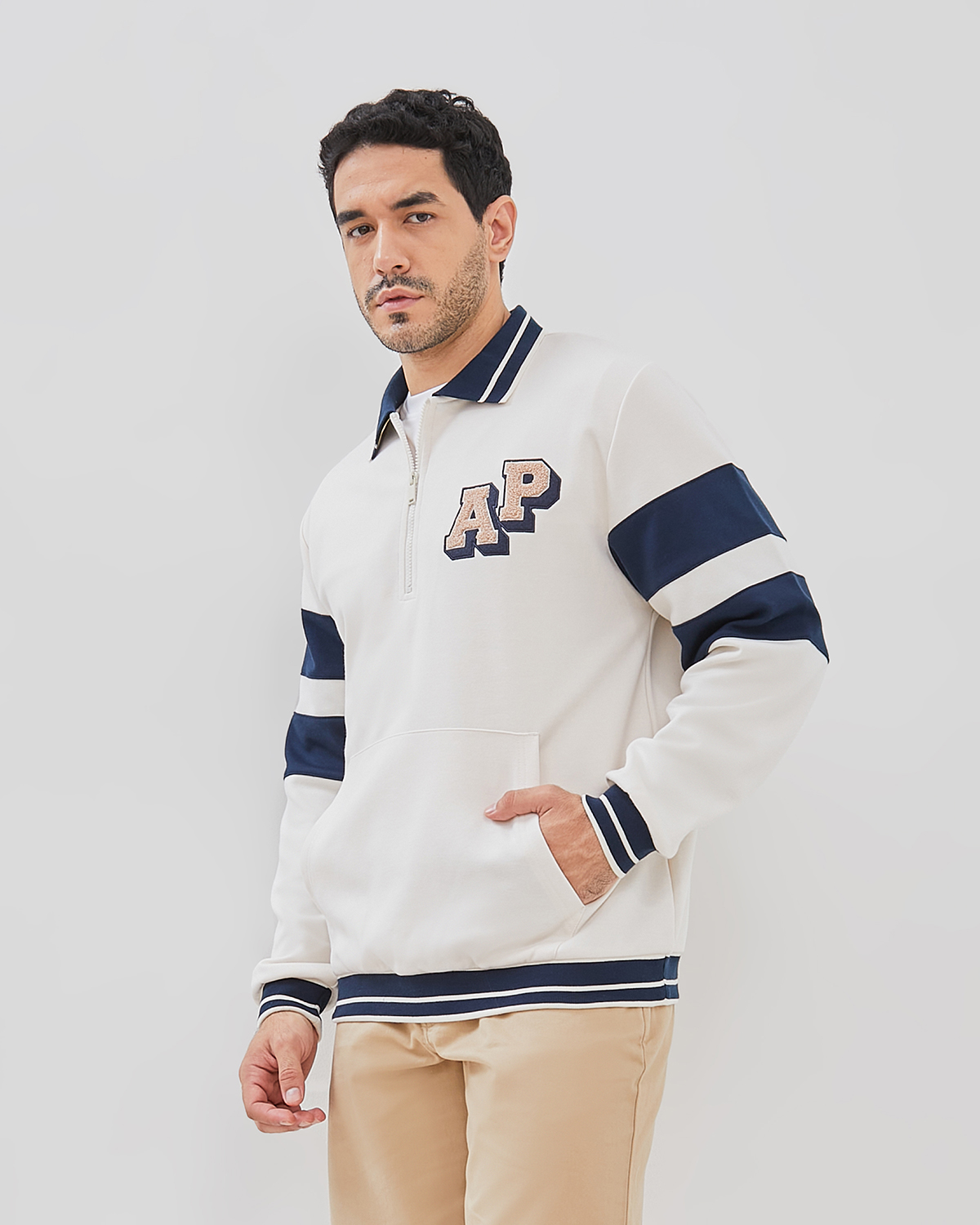 Arnold Palmer SWEATSHIRT TOWEL EMBROIDERY CREAM VARSITY