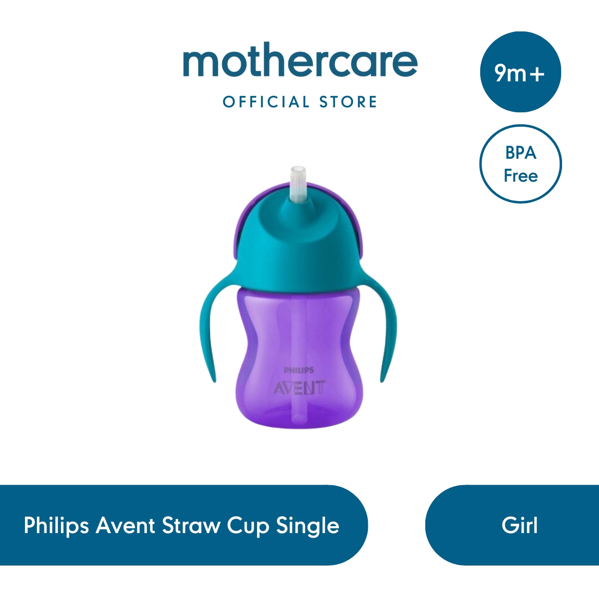 Avent Philips Avent Straw Cup Single 200ml Girl - Botol Minum Bayi Dengan Sedotan BPA Free | SCF796/