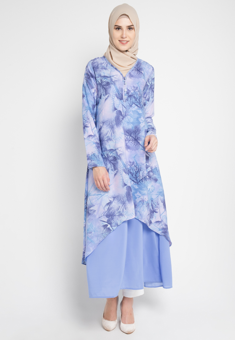 AZZAR Jinny Maxi Dress In Blue Print