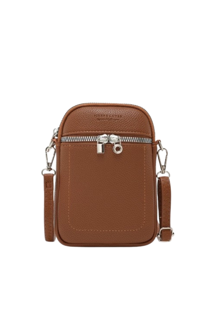 Baellerry Tas Selempang Wanita PIERRE LOUES Ranie Bag Sling Bag PU Leather Premium ORIGINAL - Brown