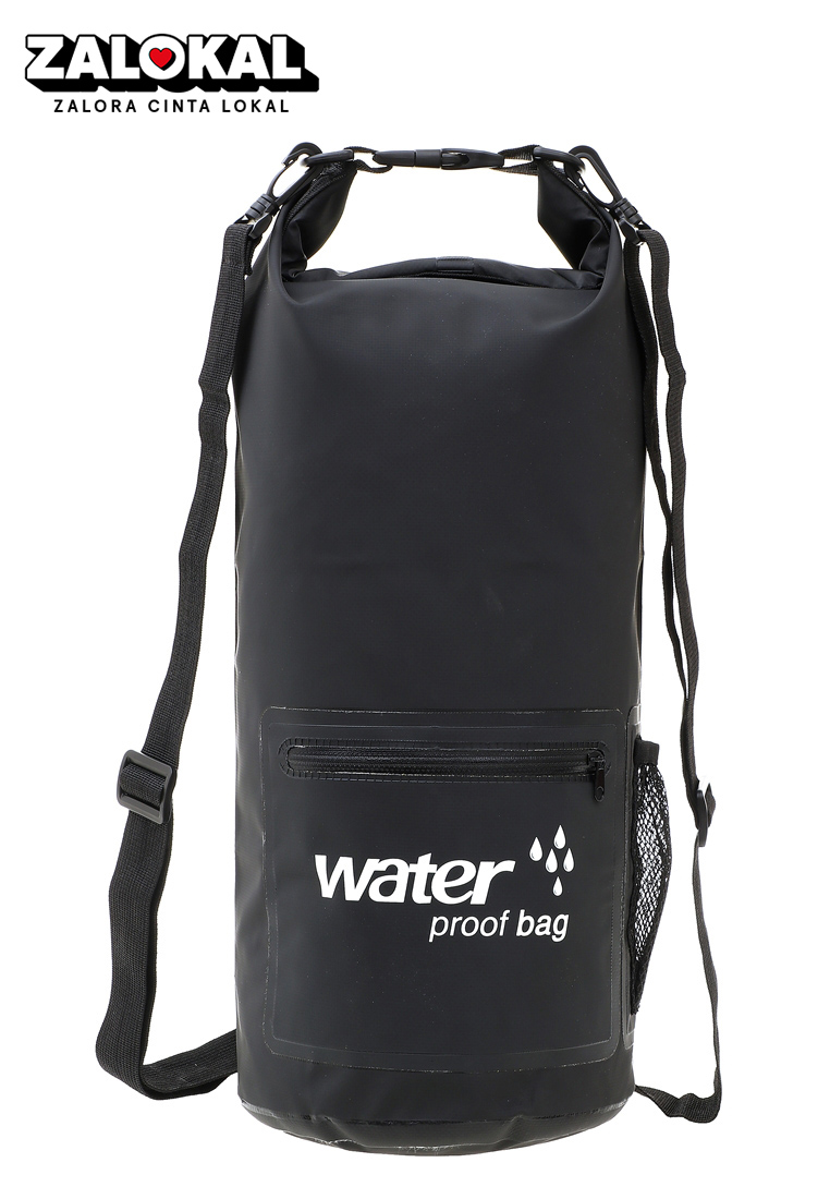 Baellerry Outdoor Waterproof Bucket Dry Bag 10 Liter with Extra Pocket Material Kain Parasut ORIGINA