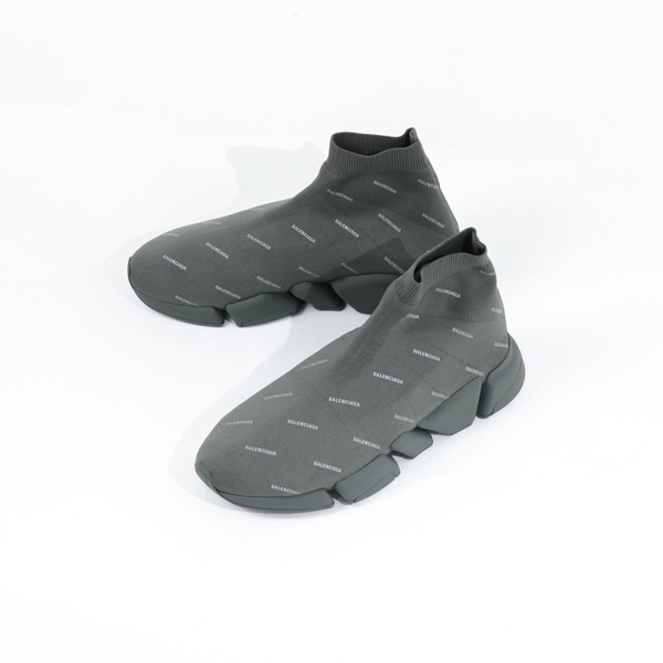 BALENCIAGA Sepatu BALENCIAGA SPEED TRAINER ALL OVER WHITE KHAKI GREEN SNEAKER 100% ORIGINAL