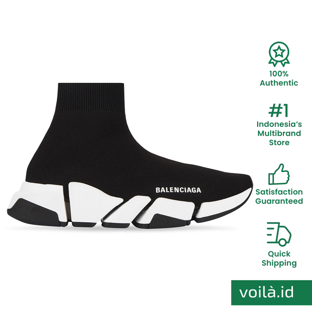 Balenciaga Speed 2.0 Recycled Knit Sneakers Black White