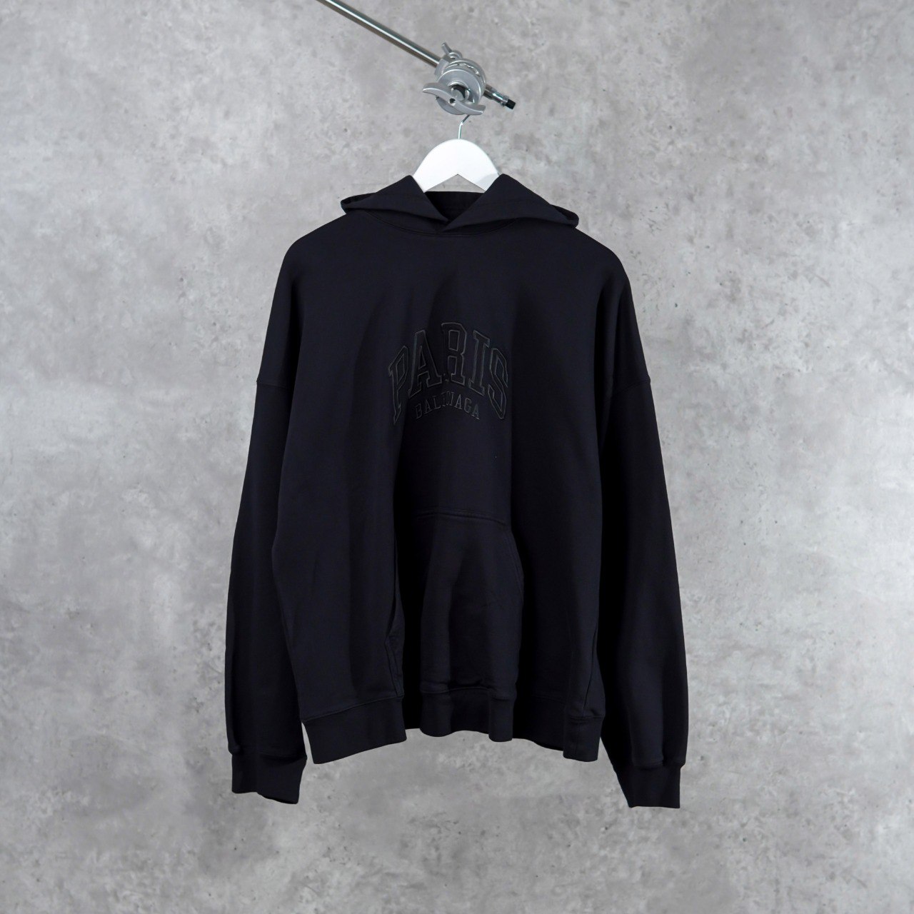 BALENCIAGA Jaket BALENCIAGA PARIS ALL BLACK HOODIE 100% ORIGINAL