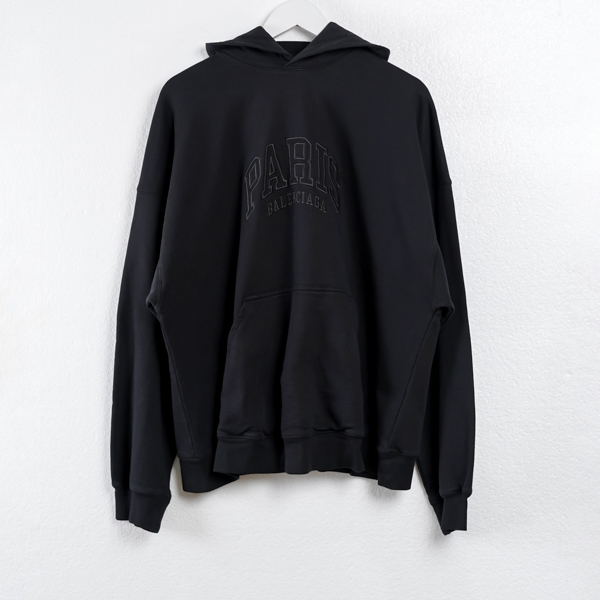 Balenciaga Jaket BALENCIAGA PARIS ALL BLACK HOODIE 100% ORIGINAL