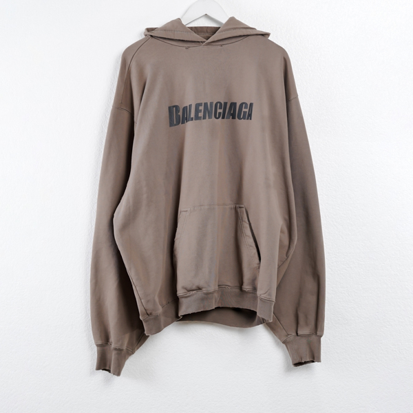 Balenciaga Jaket BALENCIAGA BOXY BLACK TAUPE HOODIE 100% ORIGINAL