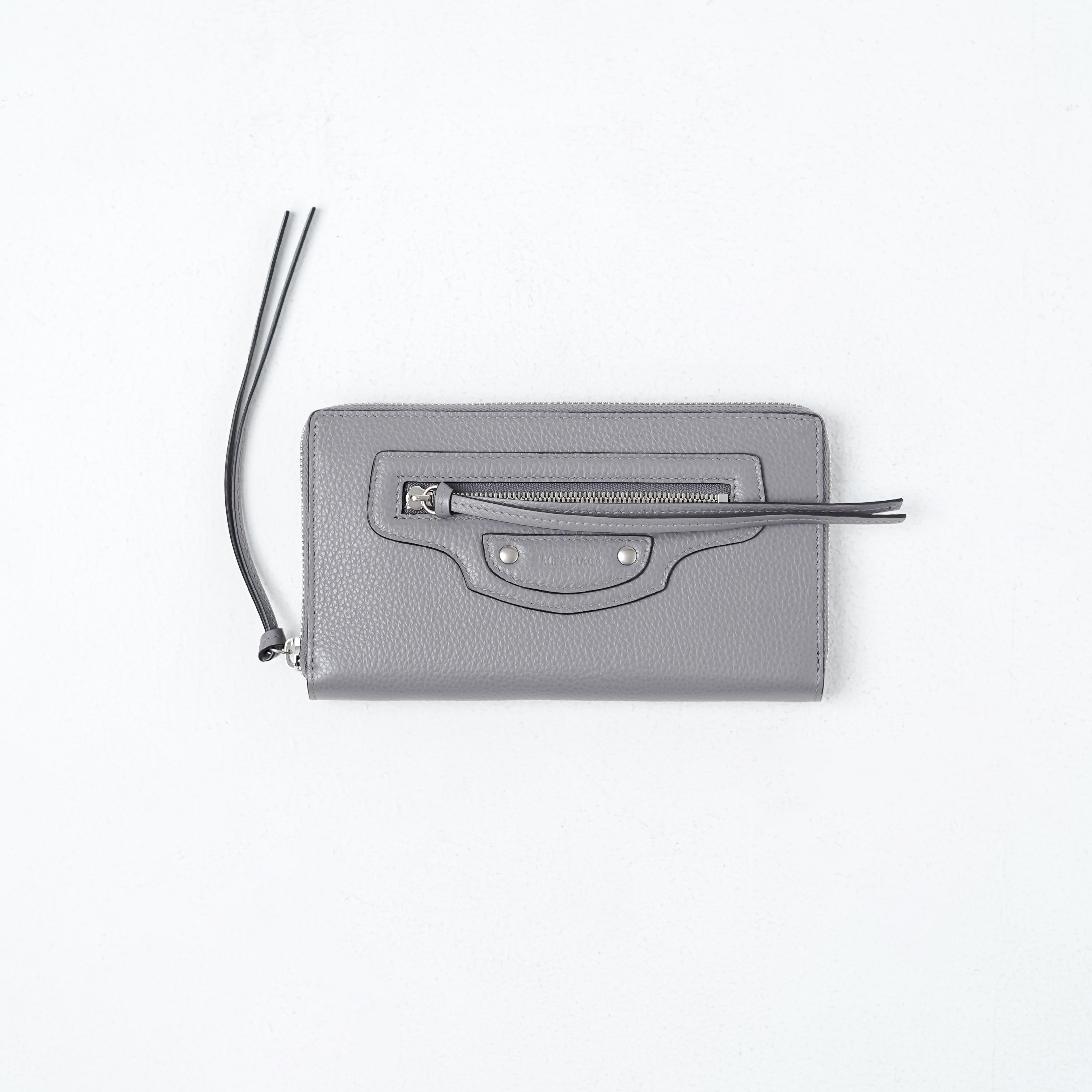 BALENCIAGA Dompet BALENCIAGA NEO CLASSIC GREY ZIP LONG WALLET 100% ORIGINAL