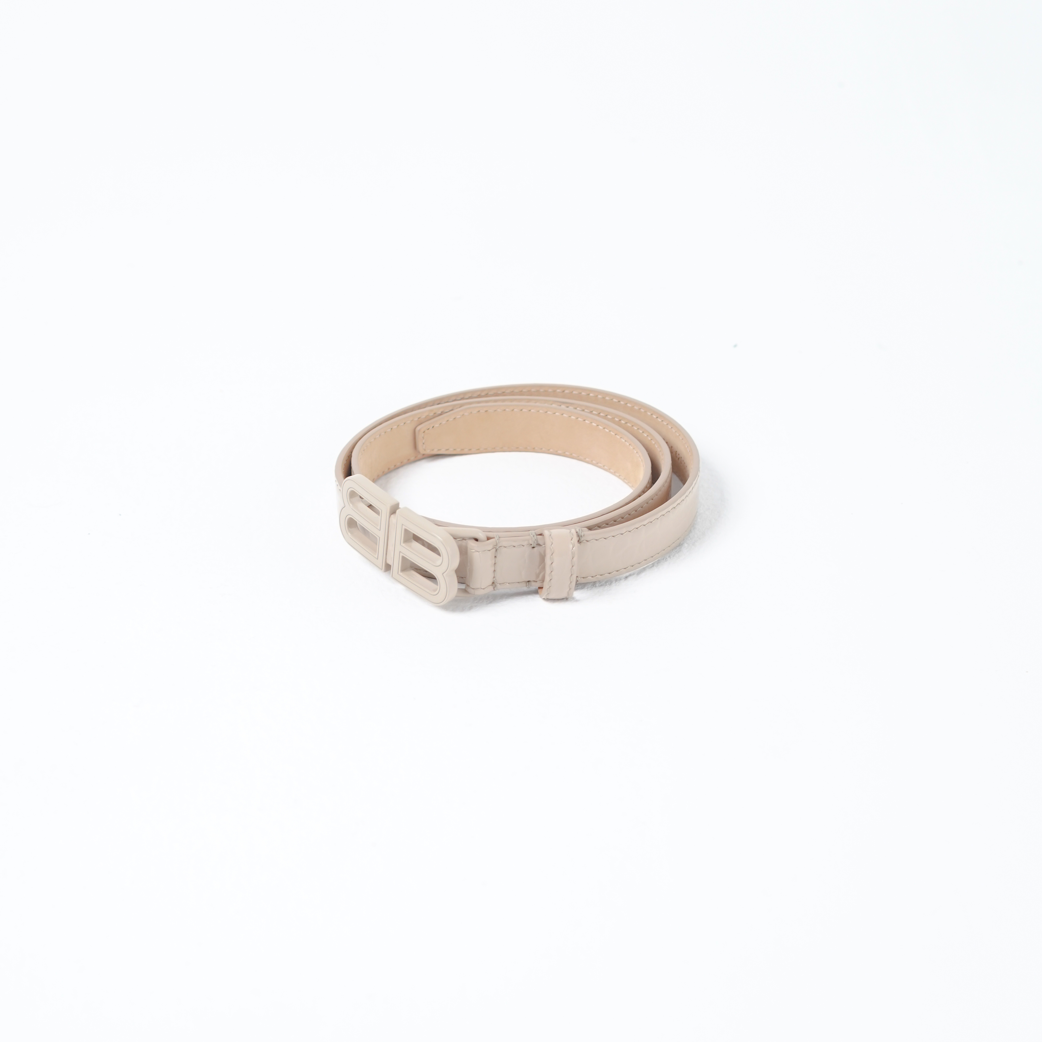 Balenciaga Ikat Pinggang BALENCIAGA BB 2CM HOURGLASS CROCO BEIGE BELT 100% ORIGINAL