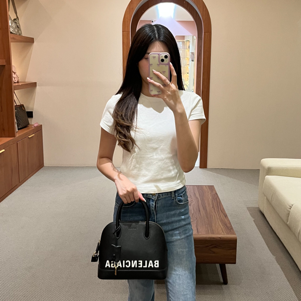 BALENCIAGA Tas BALENCIAGA VILLE GHW BLACK TOP HANDLE BAG SMALL 100% ORIGINAL