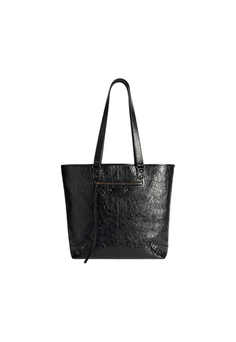 Balenciaga Le City Cabas Bag in Arena Lambskin Black