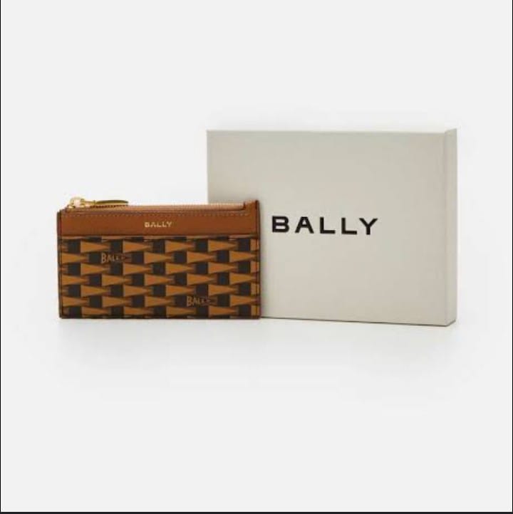 Bally Card Case 6304811001 PENNANT ZIP CH / I8D4O Multideserto Oro TPU New Monogram