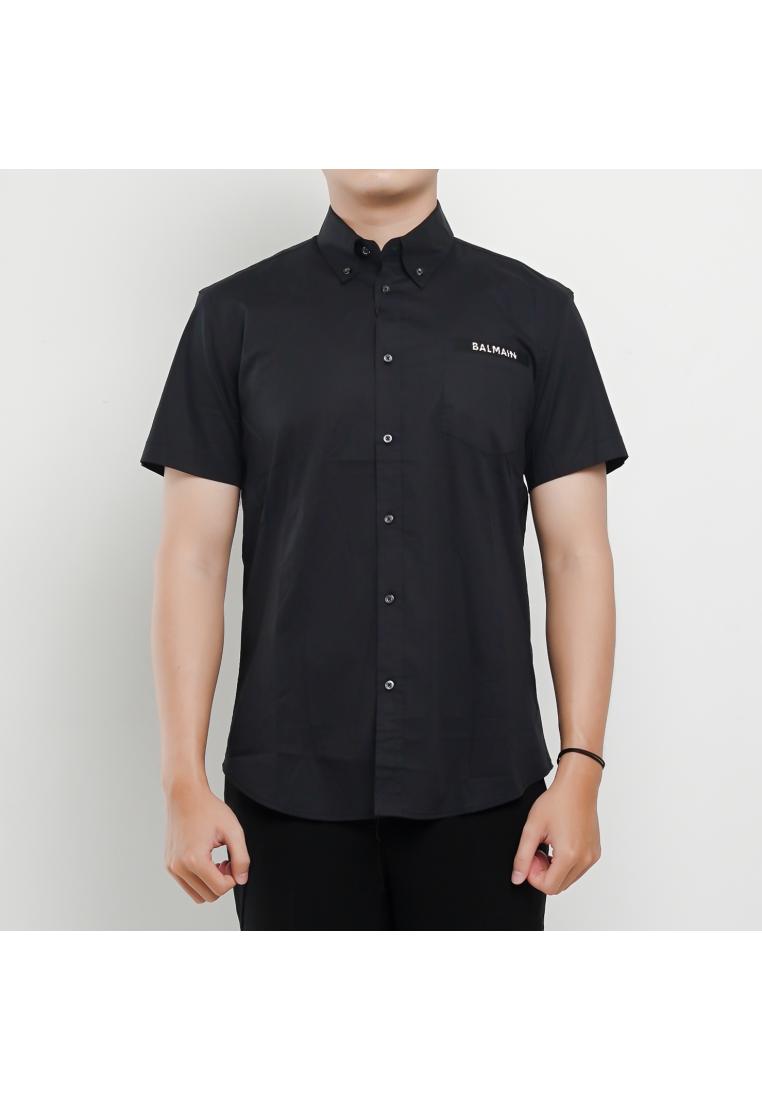 Balmain Kemeja BALMAIN TEXT POCKET BLACK SHIRT 100% ORIGINAL