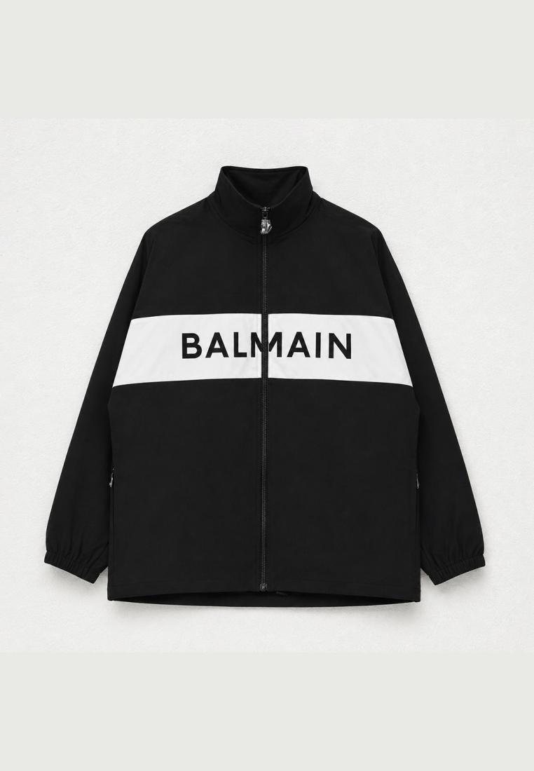 Balmain Jaket BALMAIN LINE WHITE BLACK ZIP TRACK JACKET 100% ORIGINAL