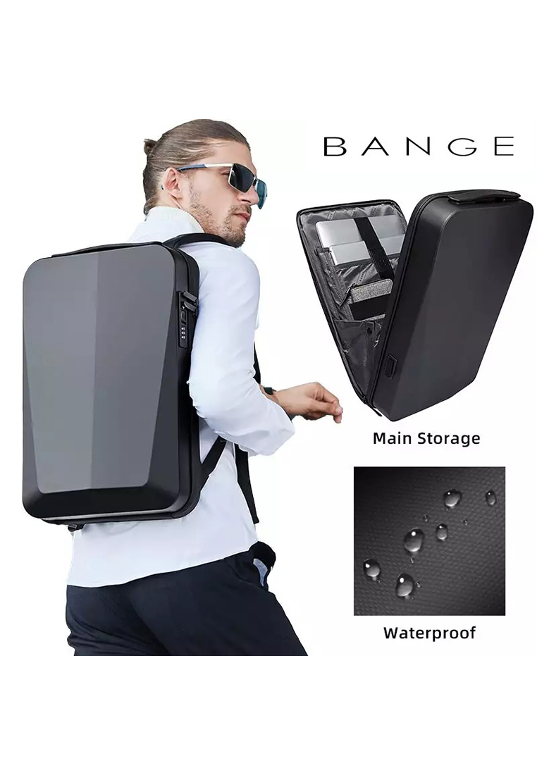 Bange BG22201 Tas Ransel Backpack Laptop Kerja pria Anti Theft Lock USB 15.6 Inch - Black