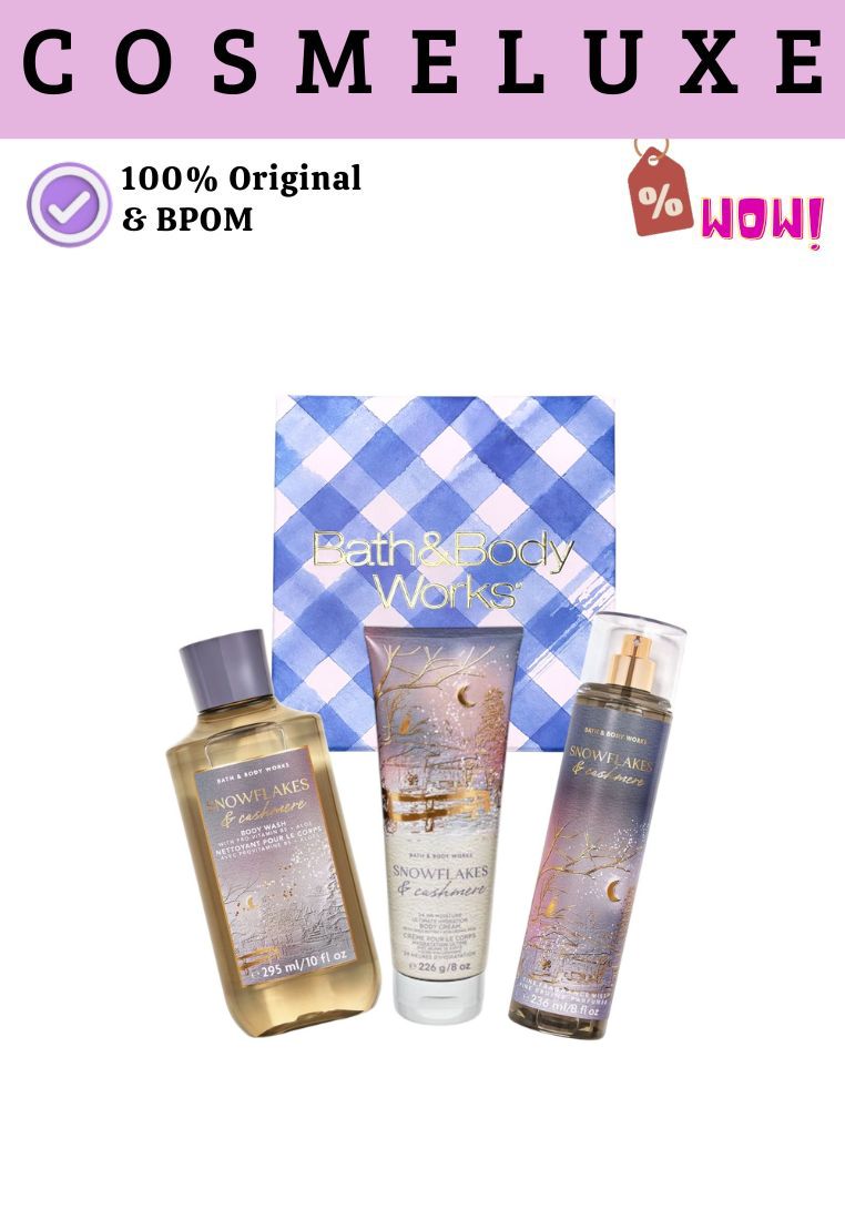 Bath and Body Works BBW Ramadhan Gift Box Fullsize - Snowflakes & Cashmere-3pcs