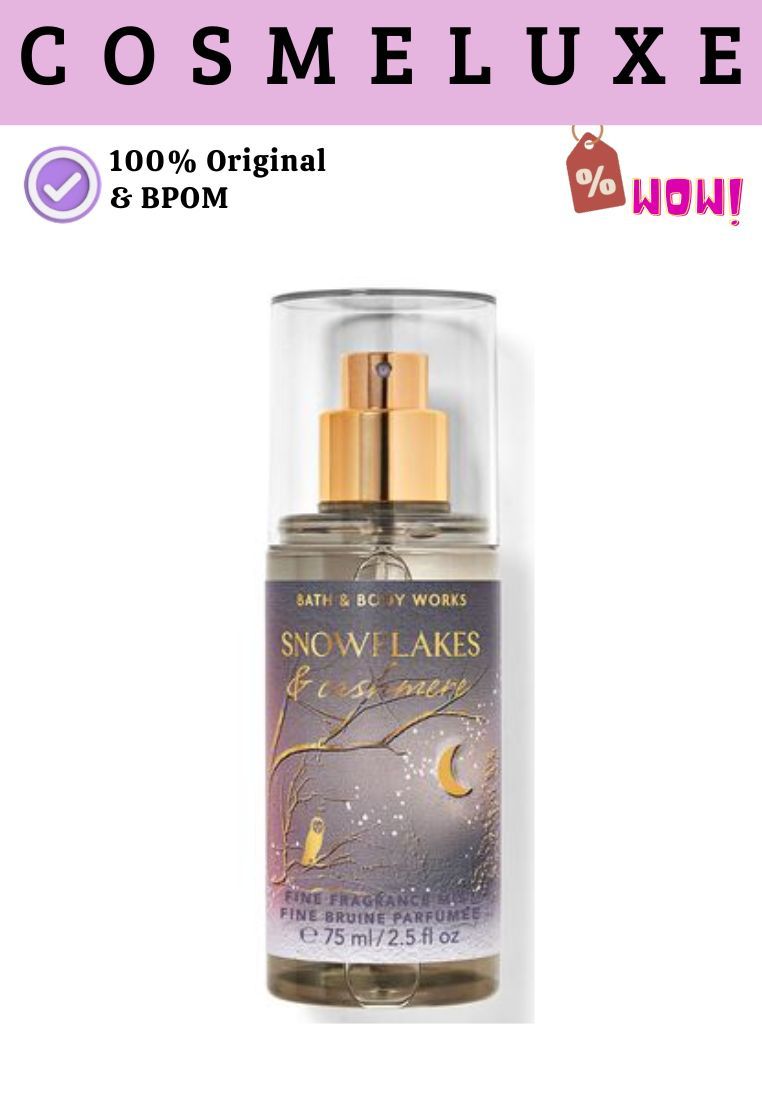 Bath and Body Works BBW Snowflakes & Cashmere Travel Size Fine Fragrance Mist-75ml
