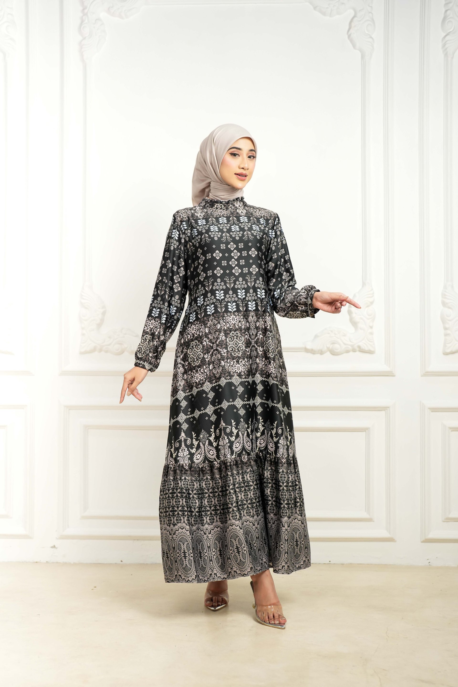 Batik Adyatma Maglia Hitam Gamis Wanita