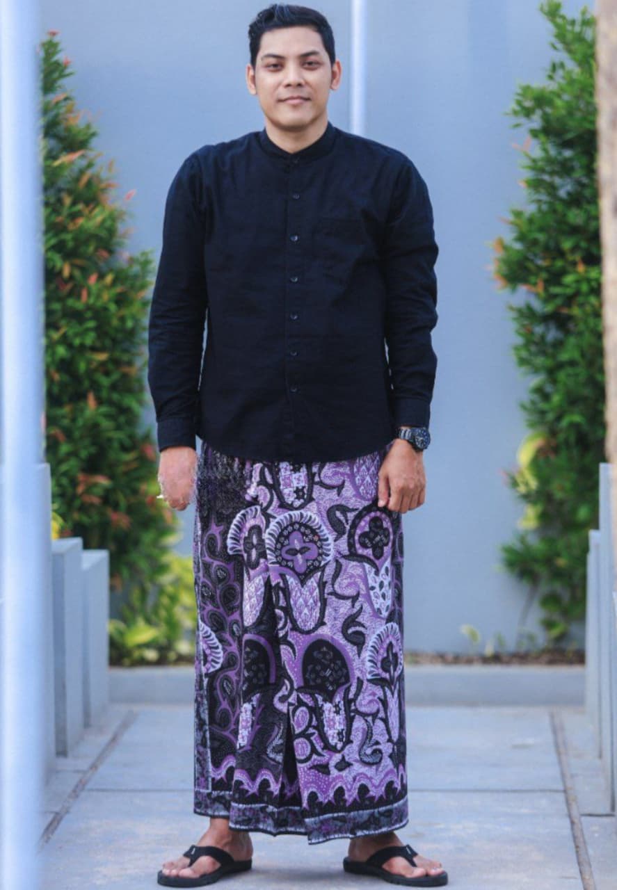 Batik Mayung Sarung Batik Kipas Jagad Ungu Premium MR