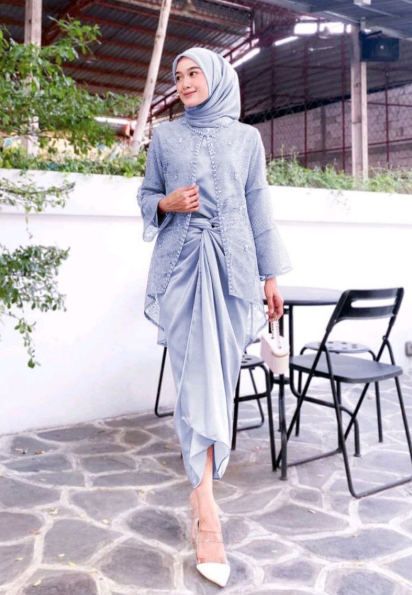 Batik Mayung Kebaya Clarisa Abu Premium OD