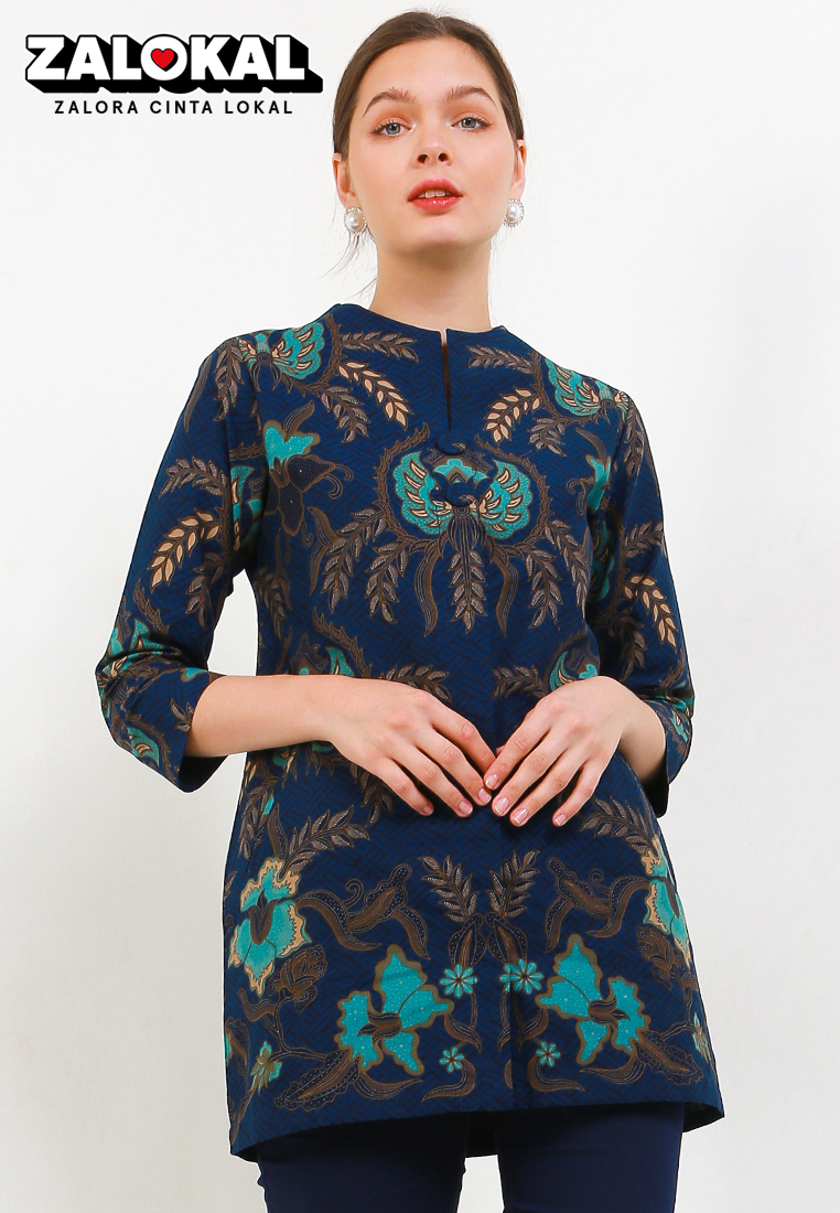 BATIK TALENTA EXCLUSIVE batik wanita blouse navy W NAVY ABADI