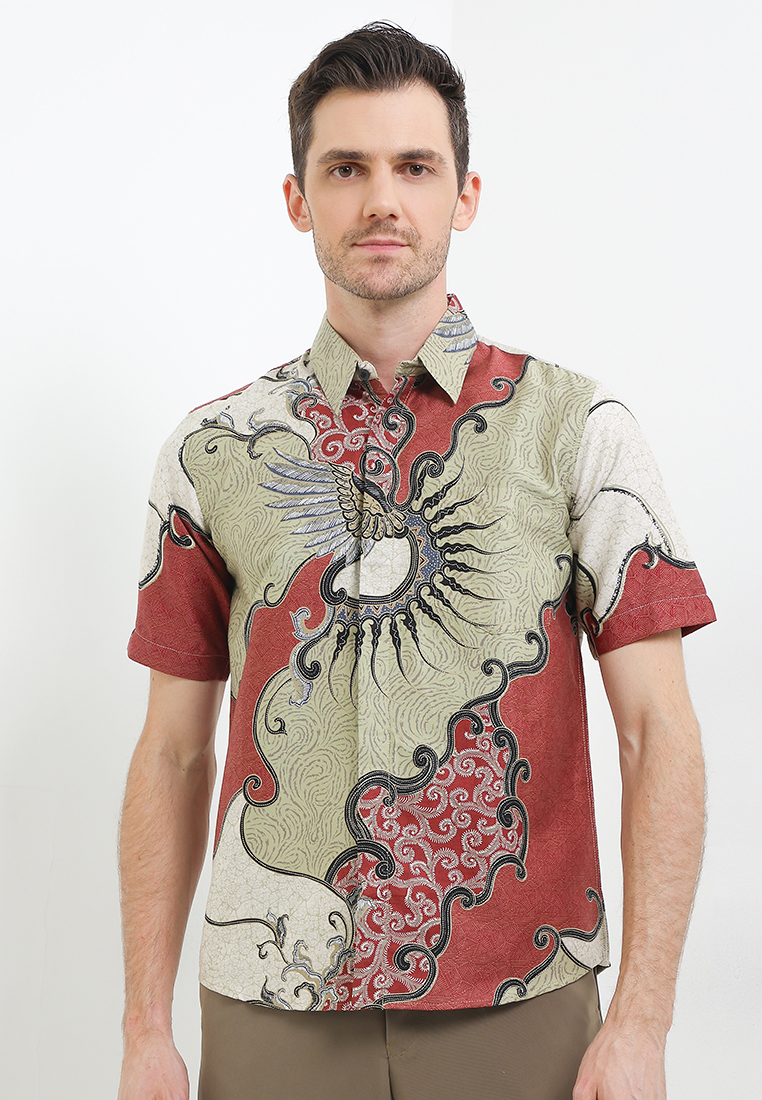 BATIK TALENTA EXCLUSIVE Lengan Pendek slimfit pendek 13 WING RED