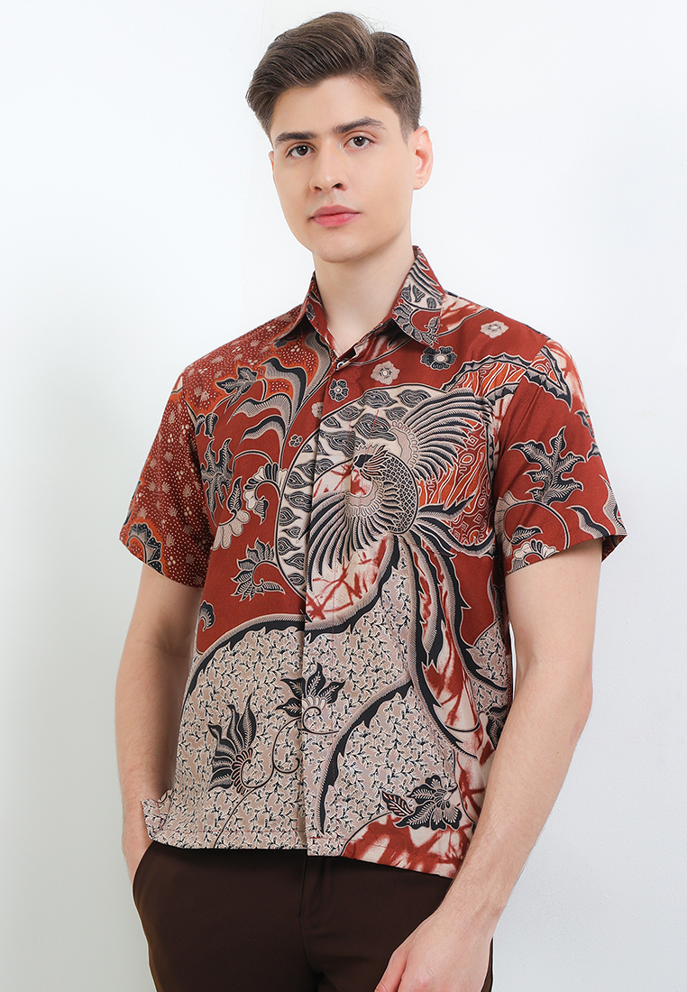 Batik Tibodunyo Garuda Kemeja Batik Exclusive Premium Pria Casual Modern Lengan Pendek