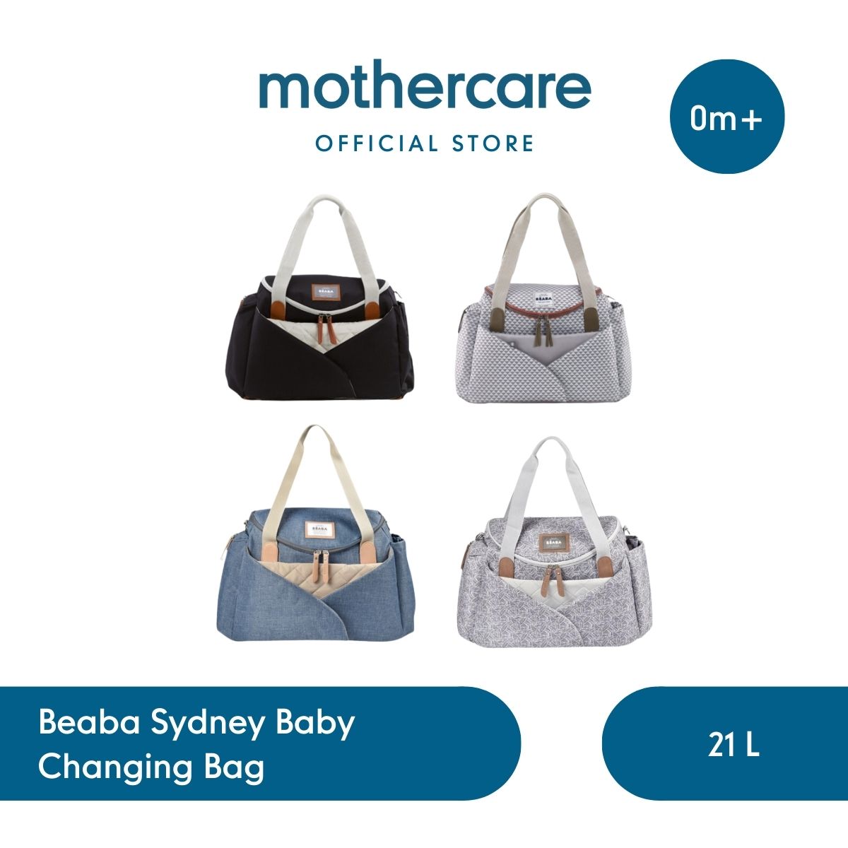 Beaba Baby Sydney Changing Bag Smartblack - Tas Perlengkapan Bayi (Black)