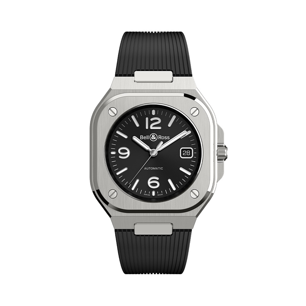 Bell & Ross BR 05 40 - BR05A-BL-ST/SRB Black Sunray Rubber Strap