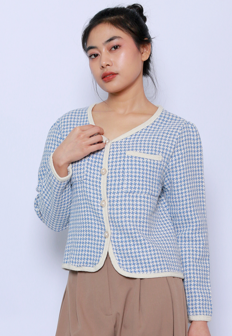 Beyounique Tweed Jacket Blue