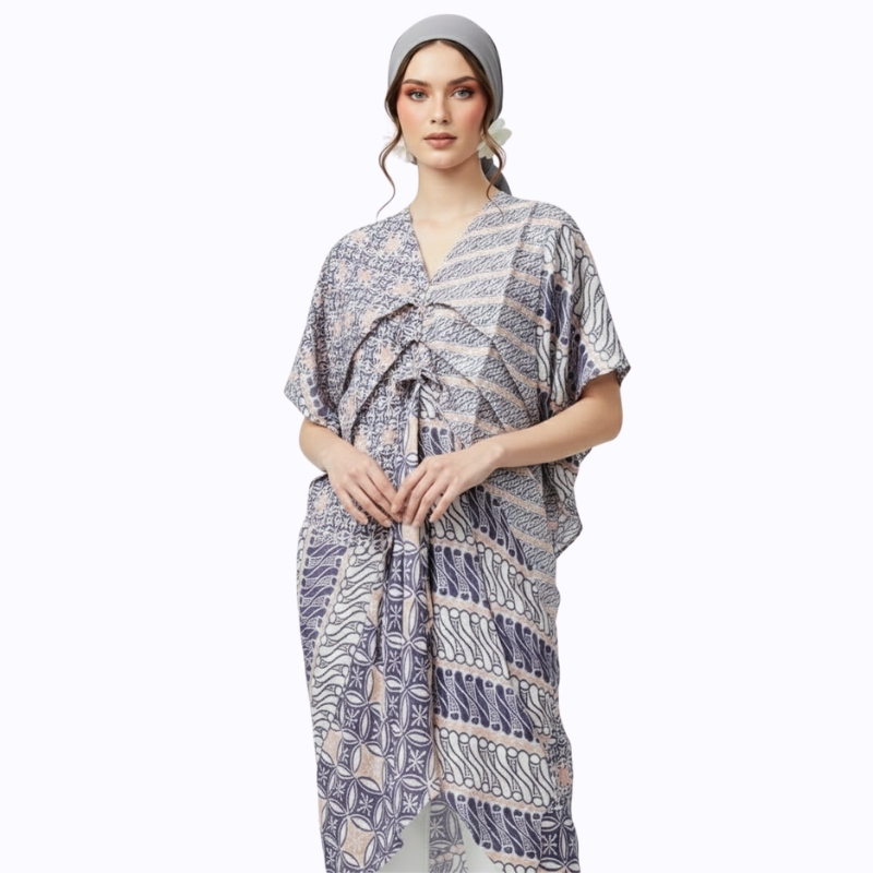 bhatara batik Dress Batik Wanita - Bhatara Batik Claudia - Dress Batik Modern Lengan Pendek