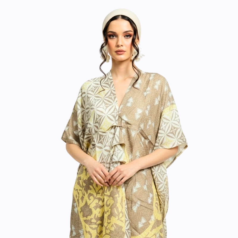 bhatara batik Dress Batik Wanita - Bhatara Batik Claudia - Dress Batik Modern Lengan Pendek