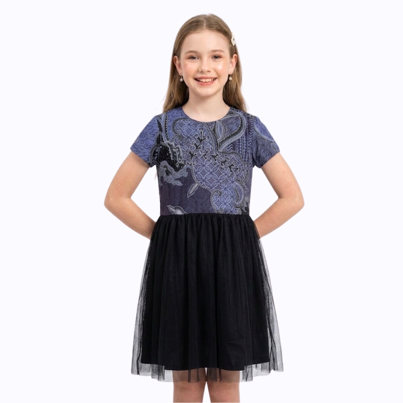 bhatara batik Dress Batik Anak Perempuan - Bhatara Batik Tisya - Atasan Batik Modern Lengan Pendek