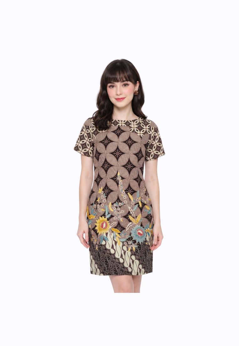 bhatara batik Dress Batik Wanita - Bhatara Batik Aimee - Baju Batik Modern Lengan Pendek