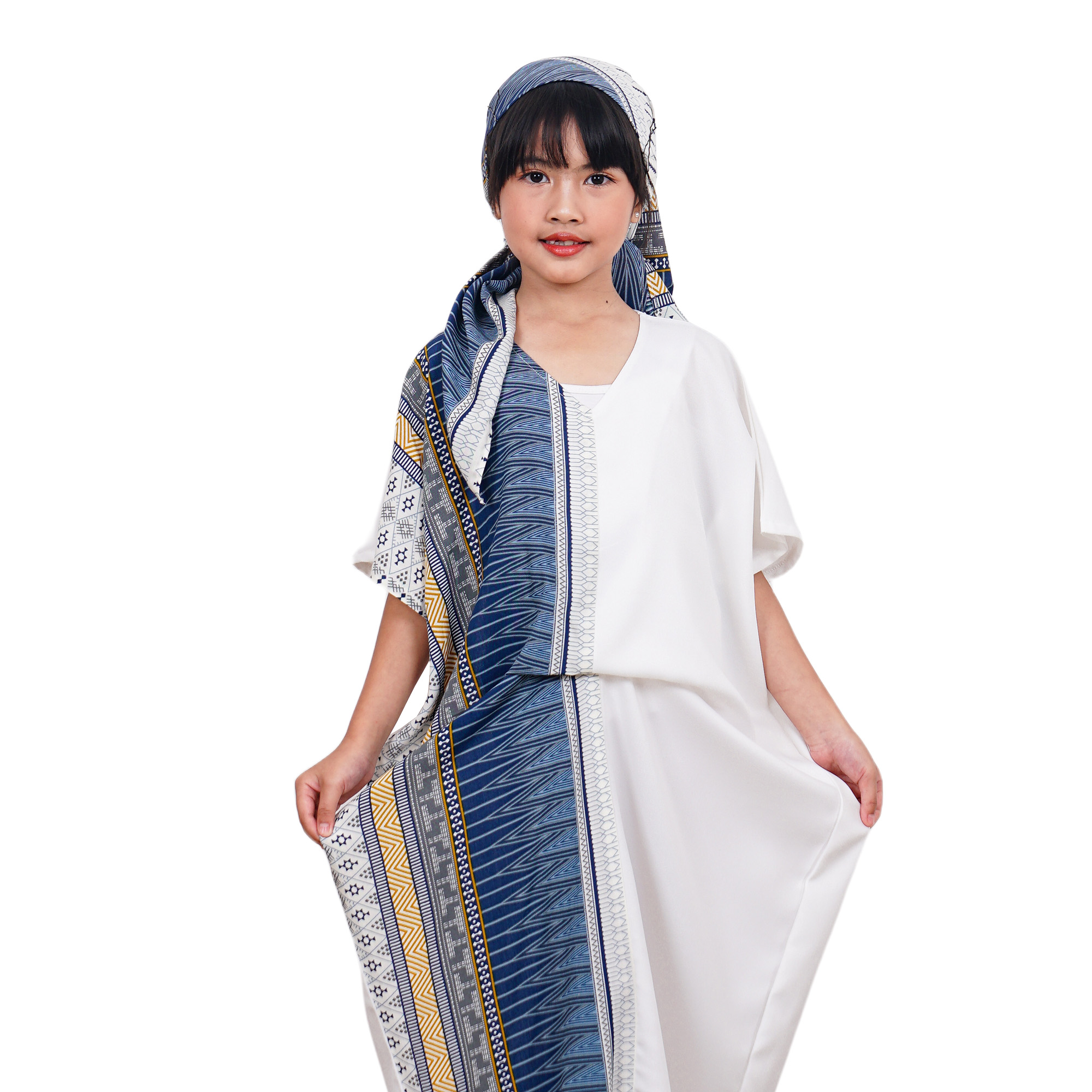 bhatara batik Dress Batik Anak Perempuan - Bhatara Batik Dewayani Kaftan - Dress Batik Modern Lengan