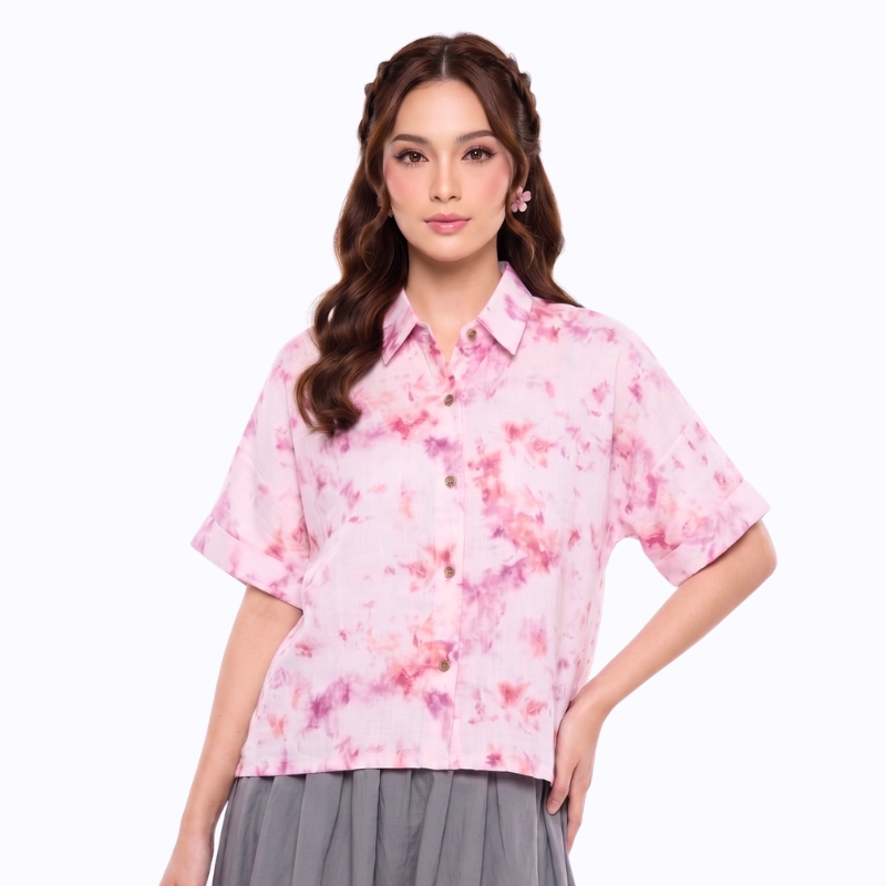 bhatara batik Blouse Batik Wanita - Bhatara Batik Paradise - Atasan Batik Modern Lengan Pendek