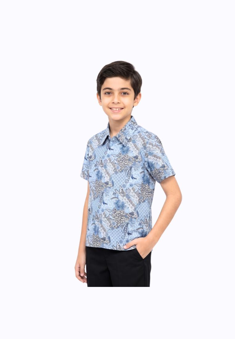 bhatara batik Kemeja Anak Laki-laki - Bhatara Batik Larsen - Atasan Batik Lengan Pendek