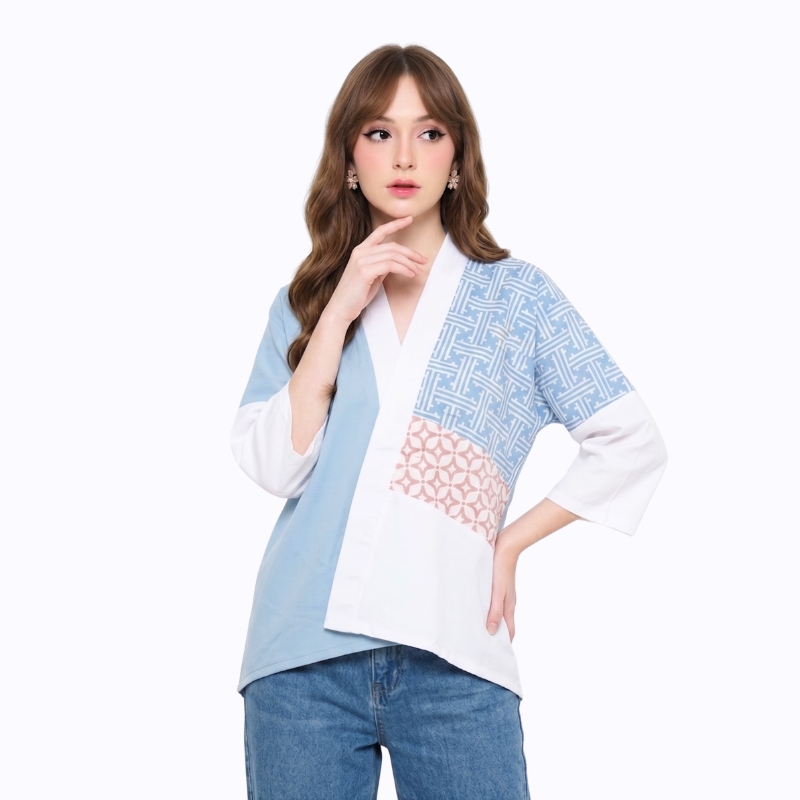 bhatara batik Blouse Batik Wanita - Atasan Batik - Bhatara Batik Amanda - Baju Batik Modern Lengan P