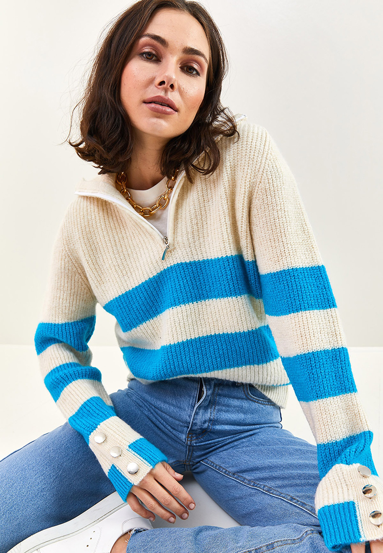 Bianco Lucci Half-Zip Sweater