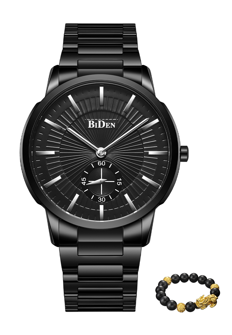 Biden Watch Jam Tangan Pria Bisnis Display Kuarsa 3ATM Anti Air Tali Stainless Steel Jam Tangan Cowo